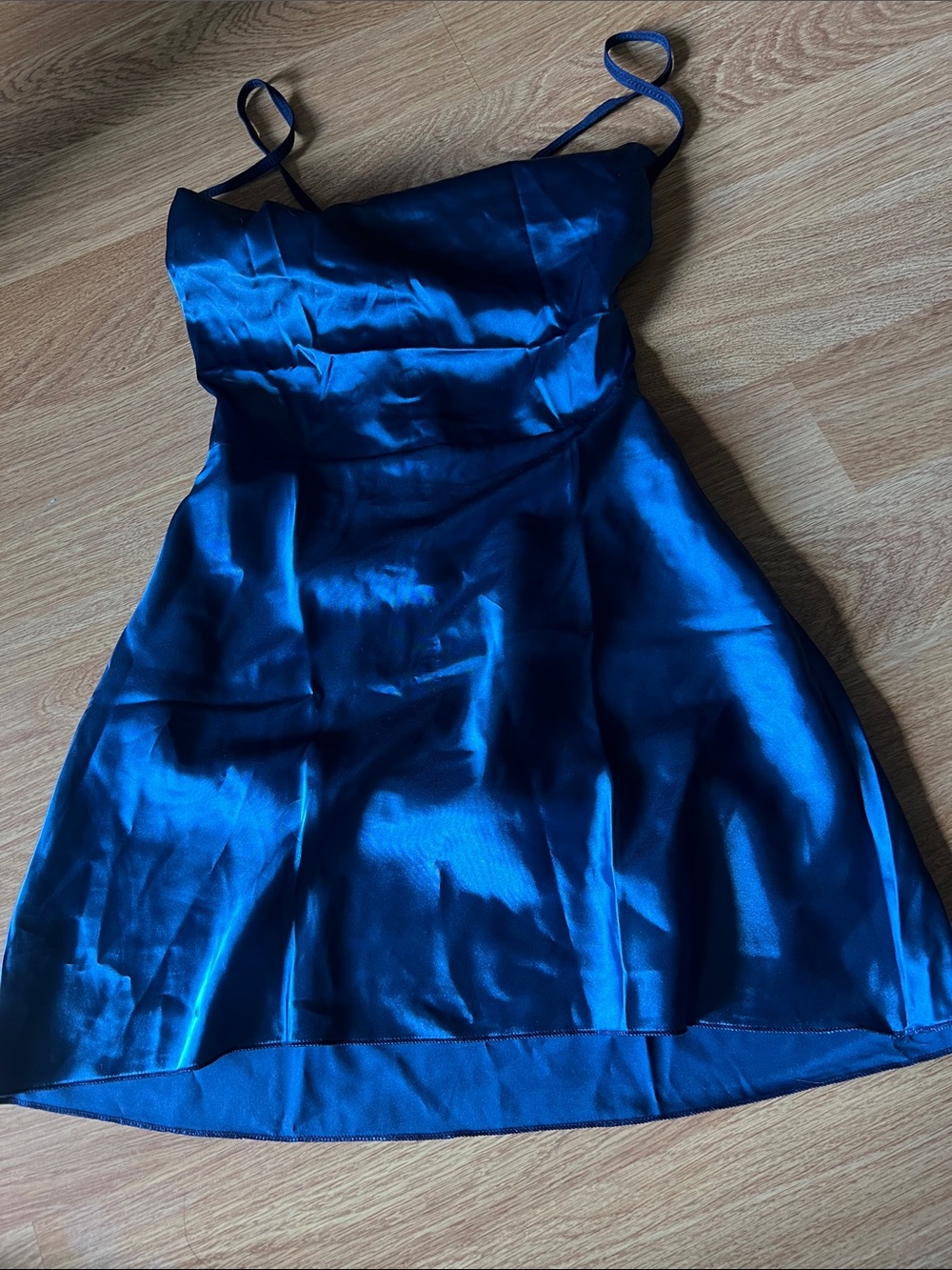SHEIN Satin Royal Blue Slip Dress